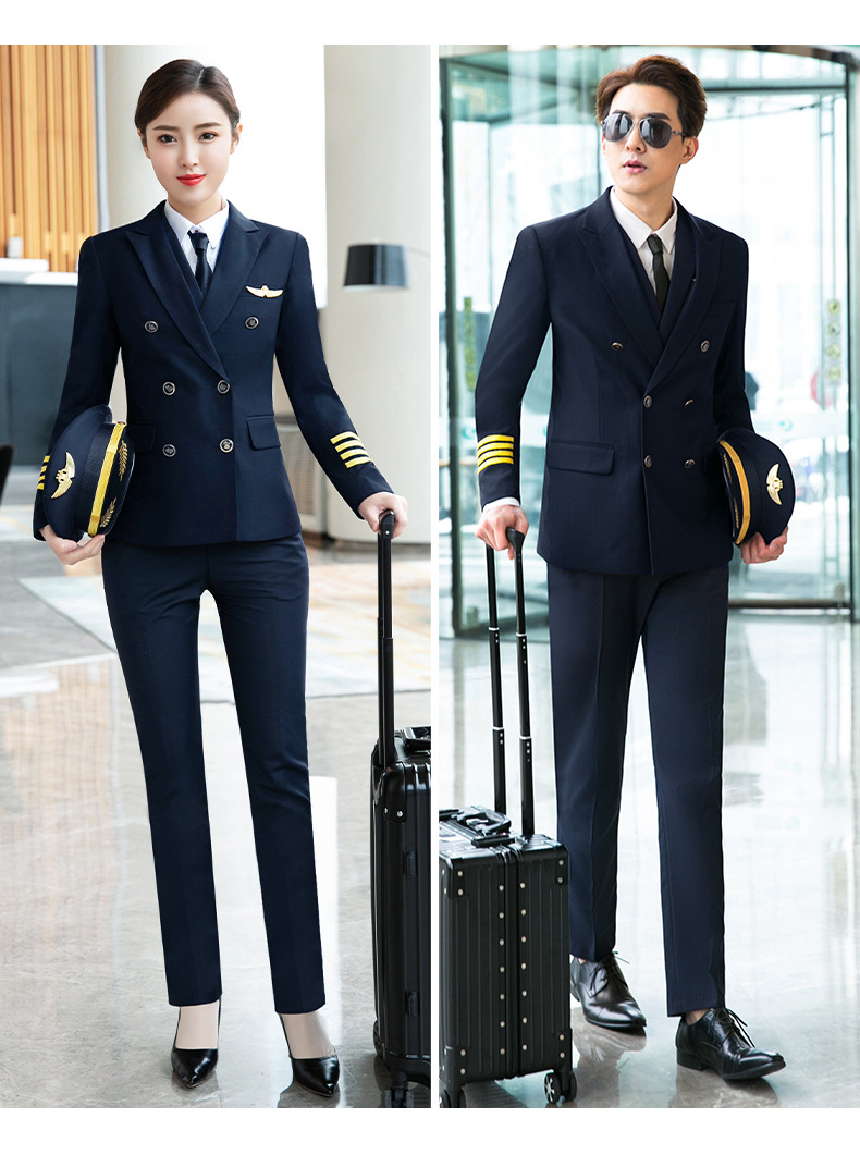 航空机长制服男飞行员空少制服外套职业套装物业工作服韩版修身春