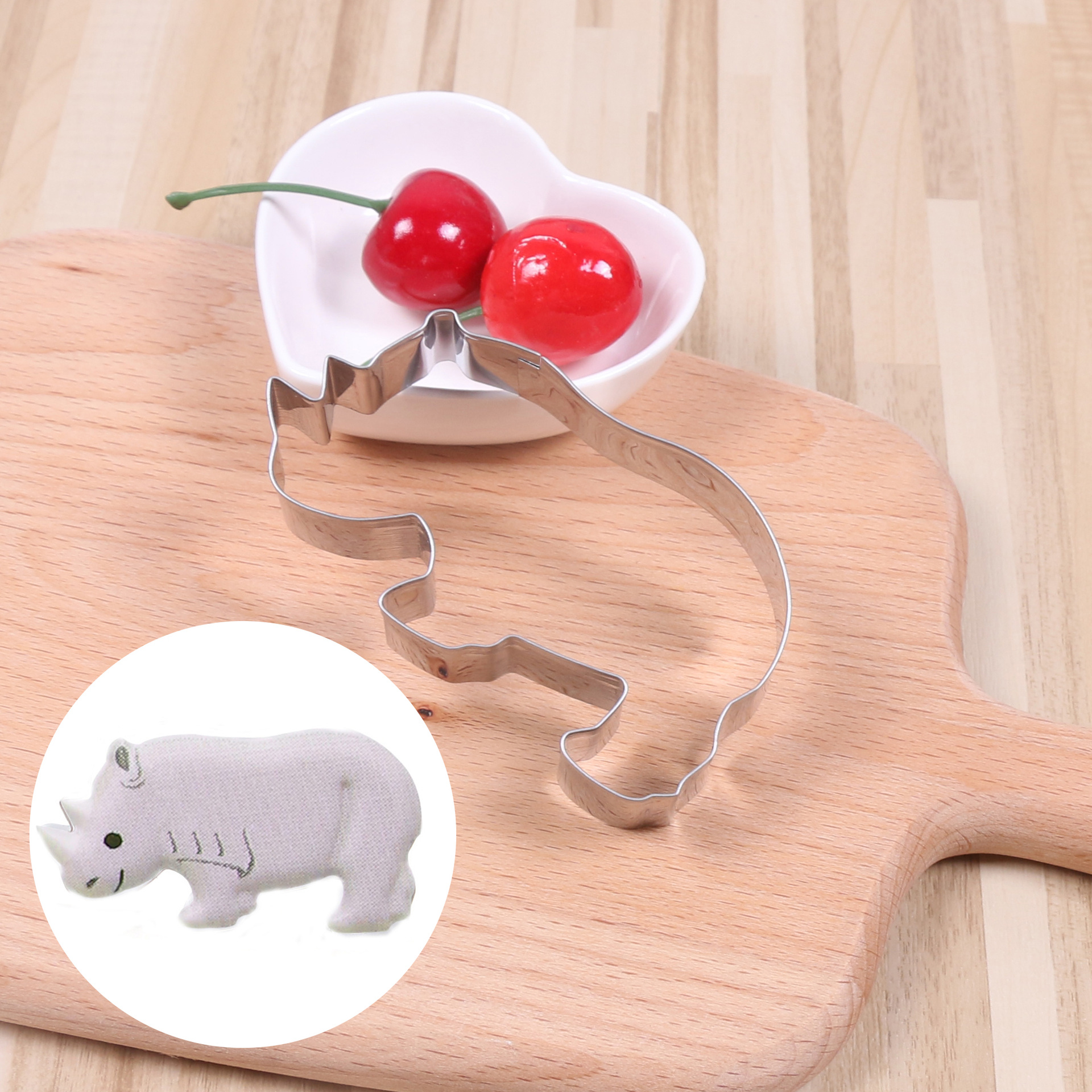 diy卡通动物不锈钢饼干模 犀牛造型 糖霜饼干切模 烘焙模具