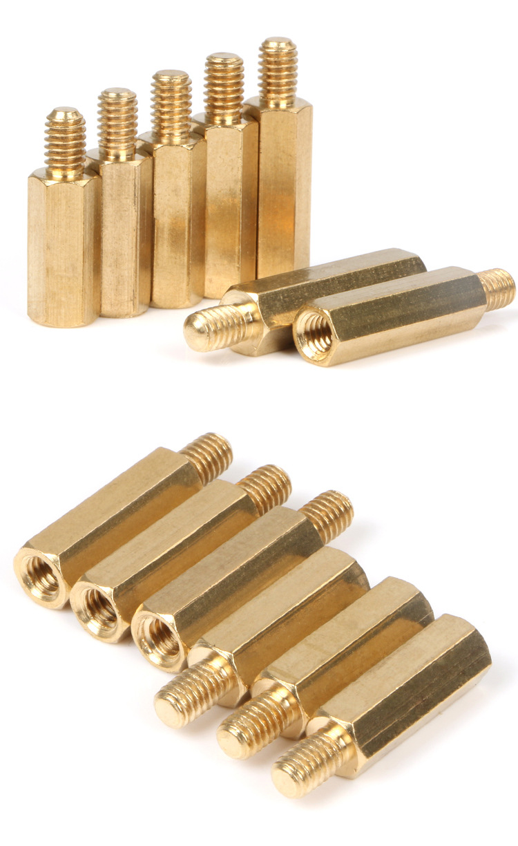 m3铜柱 单通六角铜柱 隔离柱螺丝铜螺柱m3*4 6--m3*60 6 间隔柱