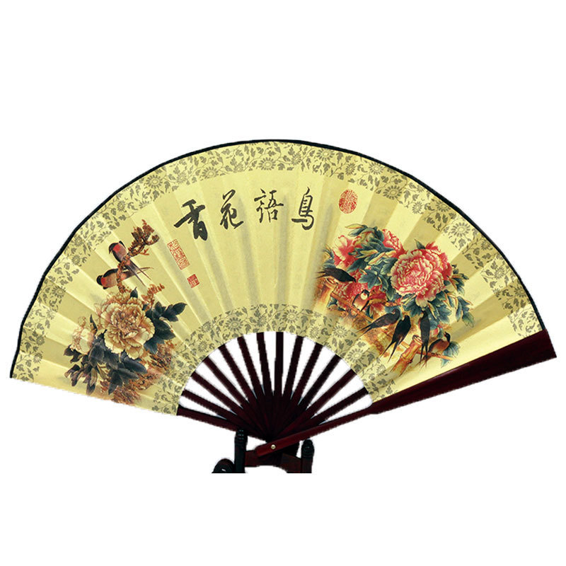 绢布折扇 手工艺人扇 纸扇批发 西安交通大学校友会纪念品广告扇
