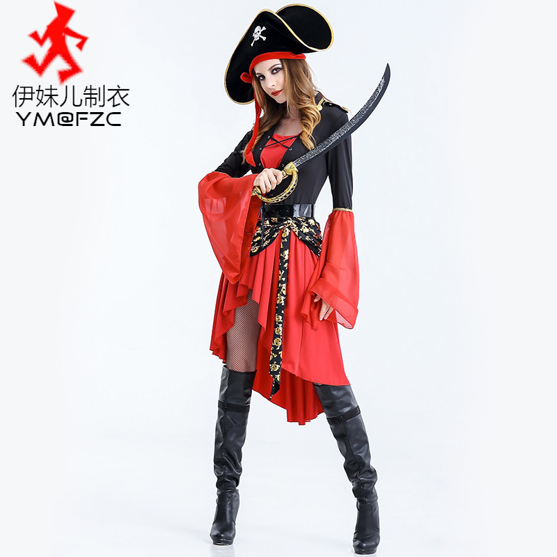 万圣节服装 爆款女海盗表演服外贸出口游戏制服诱惑cosplay水手服