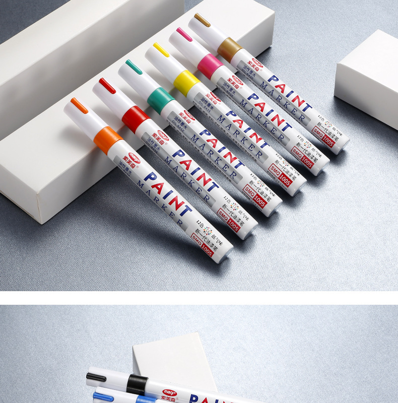 paint marker油漆笔彩色金属防水汽车补漆笔耐高温轮胎标记记号笔