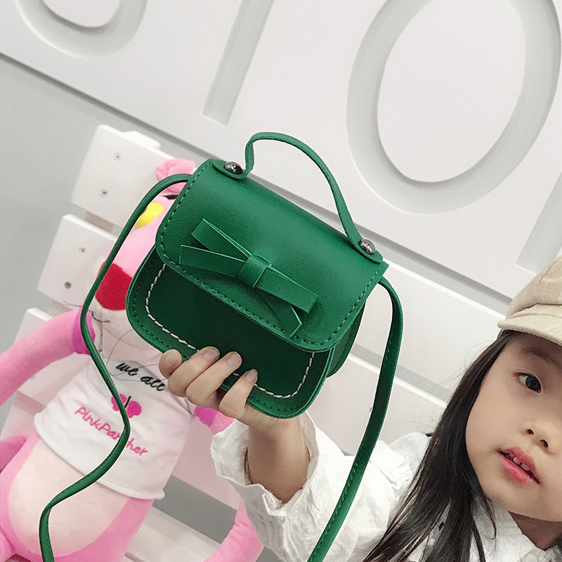 Children's Messenger Bag New Korean Style Girls' Bow Simple Fashion Baby Shoulder Change Accessories Handbag