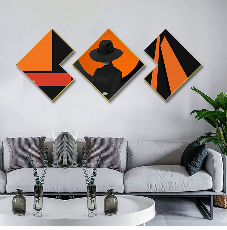 龙匠饰家冷色空间抽象画酒店样板间创意挂画北欧简约卧室玄关壁画