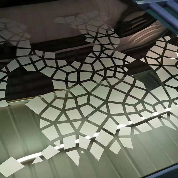 佛山精磨镜面局部喷砂酒店电梯门板镜面局部蚀刻不锈钢