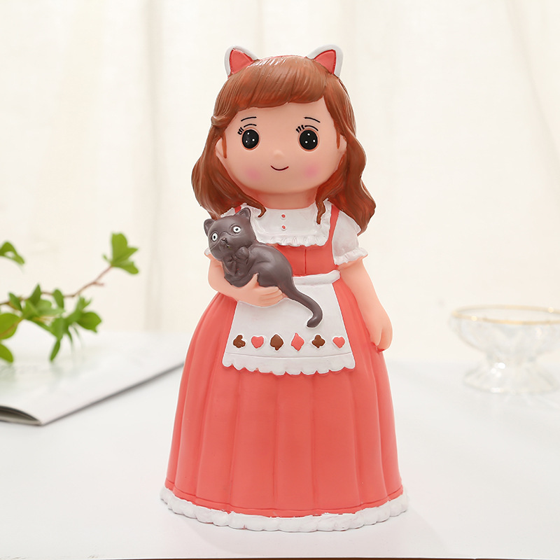 创意可爱翅膀公主娃娃存钱罐大号防摔搪胶女孩储蓄罐儿童生日礼物