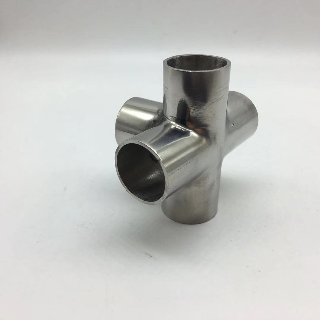 立体五通接头304/316不锈钢卫生食品级水管接头加厚直角架子19 25