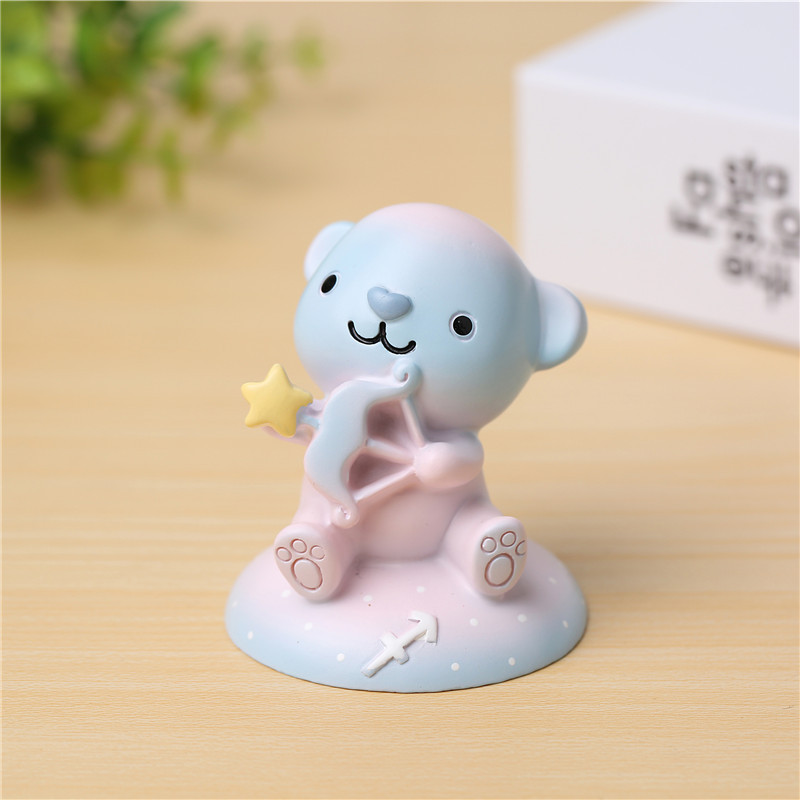 Diversified Figures Animal Ornaments Twelve Constellation Resin Decorations Creative Car Baking Small Samples in Stock