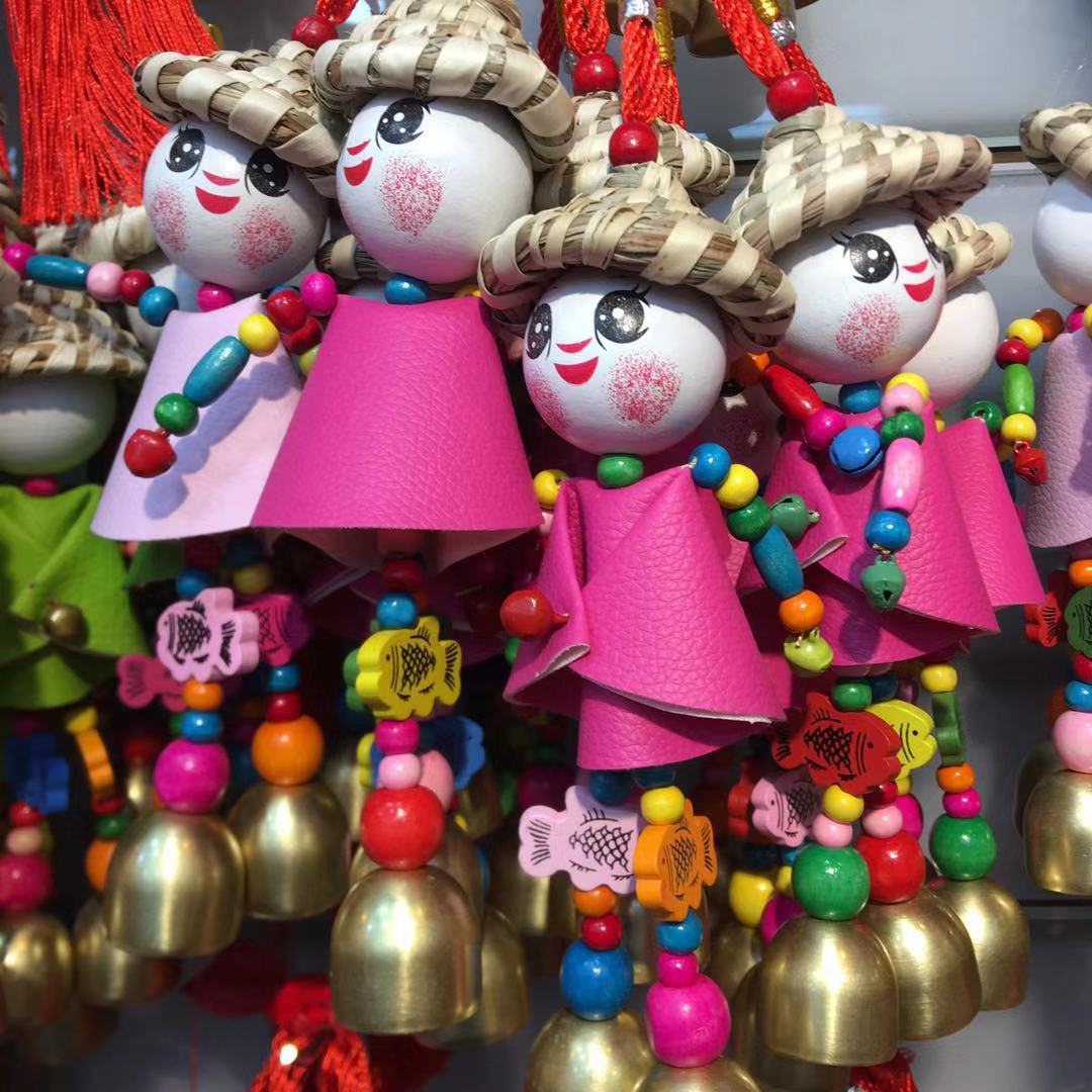 热销草帽人草帽娃娃风铃挂件云南名族风纯手工工艺品挂饰厂家直销