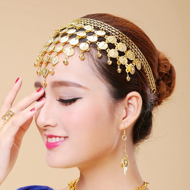 批发肚皮舞蹈服装发卡发夹印度舞蹈表演出配饰品头箍首饰头饰发箍