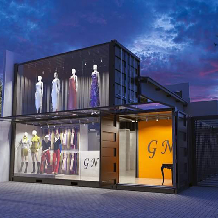 工厂店服装家居床上用品集装箱展示厅定做 集装箱设计 集装箱房