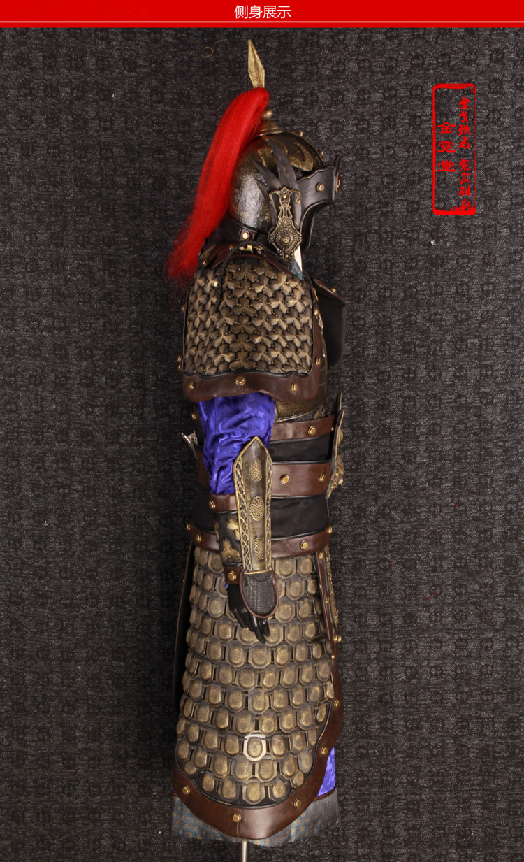 影视古装铠甲中国古代将军士兵盔甲可穿三国元帅将军战袍舞台服装