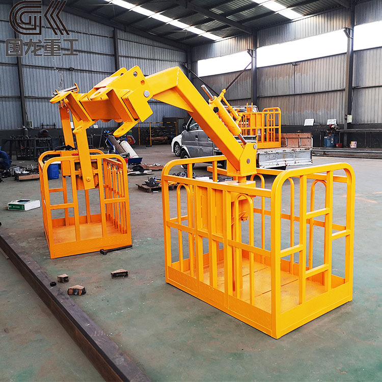 360度旋转吊篮厂家吊车专用高空作业吊篮安装广告牌吊筐16米