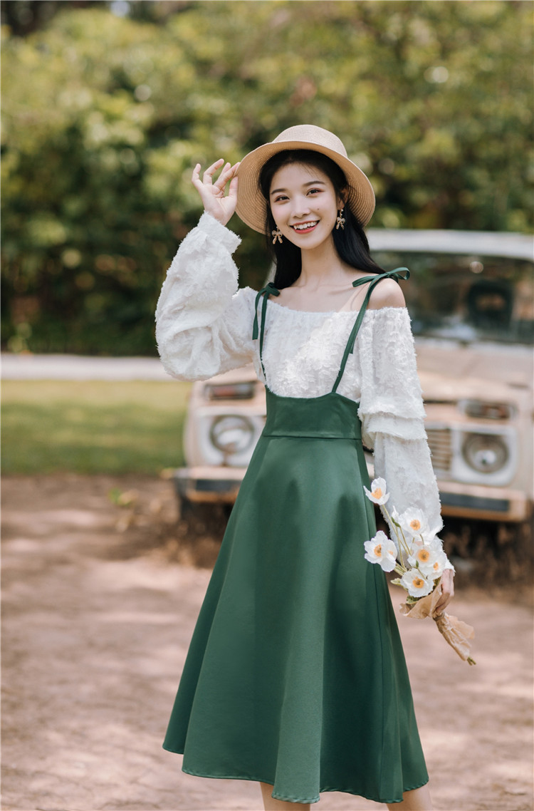 夕颜秋冬上新 复古两穿套装