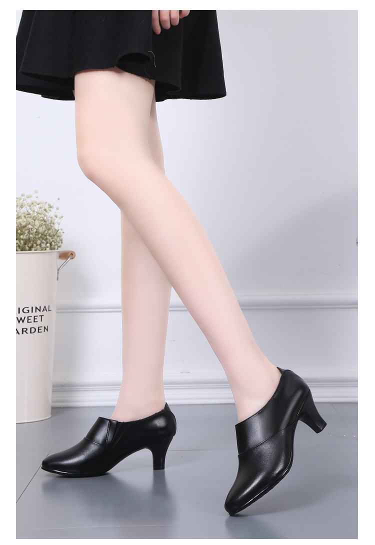 配发07女春秋制式牛皮皮鞋女军官常服黑色单鞋职业正装中跟白皮鞋