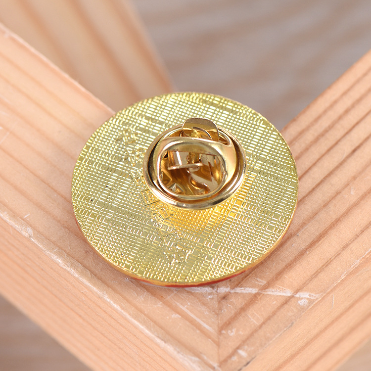 铜质滴塑圆形工会会徽胸牌 劳工总会胸章 工会徽章蝴蝶扣圆形胸章