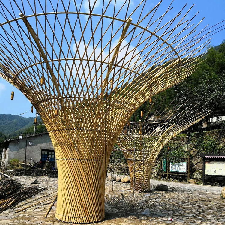 【境道】竹景观 竹构筑物 竹编5年保修 竹装饰 竹伞g-04