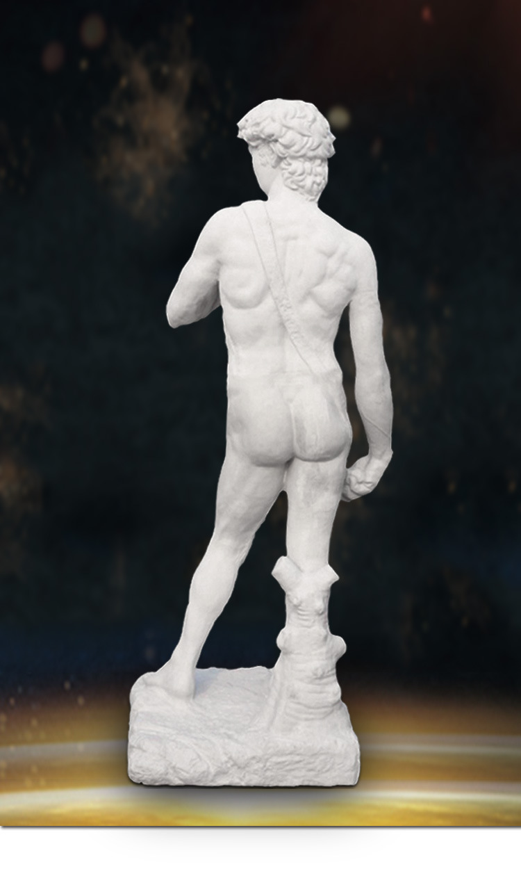 艺伯乐大卫全身石膏像1.95米 石膏雕塑素描教材石膏静物 雕塑展示