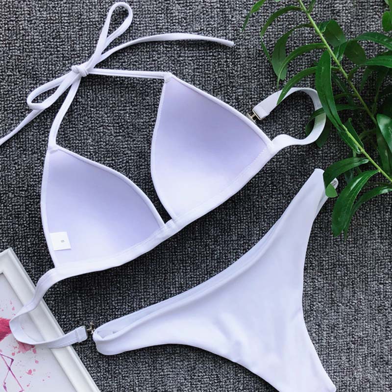 2019女士欧美分体泳衣 速卖通爆款性感系绳三角比基尼 bikini泳装