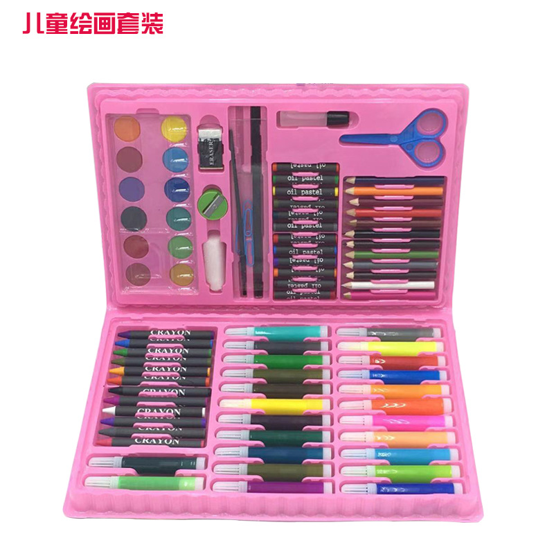 Children's Day Gift 86 Sets Children's Painting Supplies Gift Brush Art Culture Watercolor Pen Factory Direct Sales