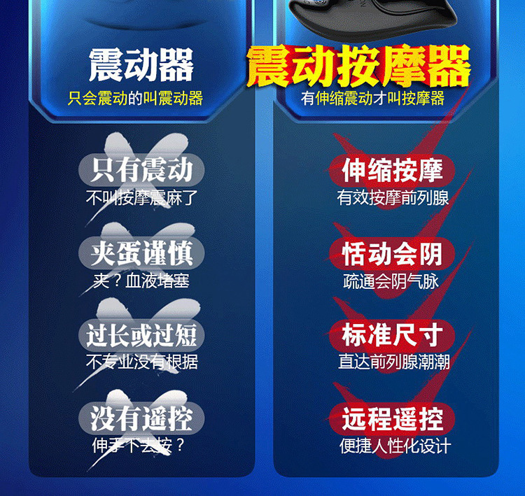 ins伸缩双震前列腺按摩器男女通用自慰器g点后庭肛塞情趣成人用品