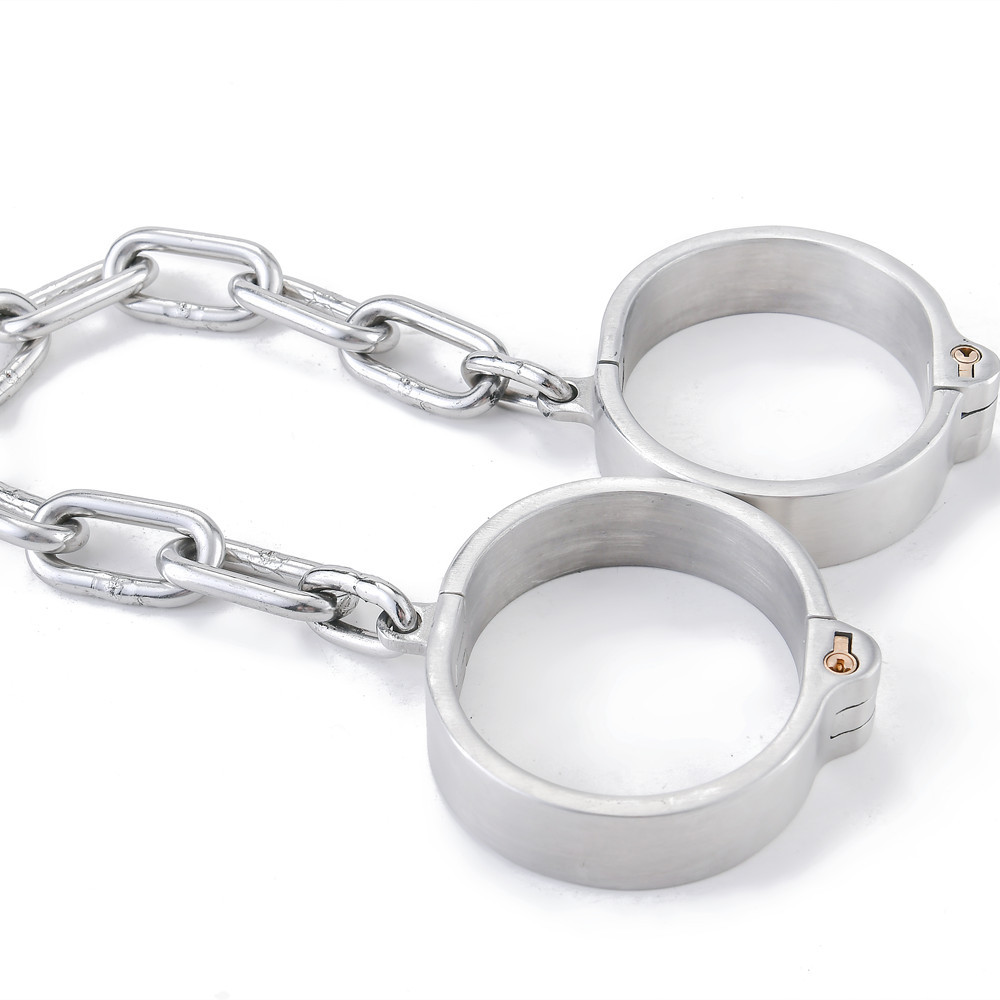 黑帝成人另类情趣不锈钢男用束缚插销锁脚铐成人用品情趣锁脚手铐