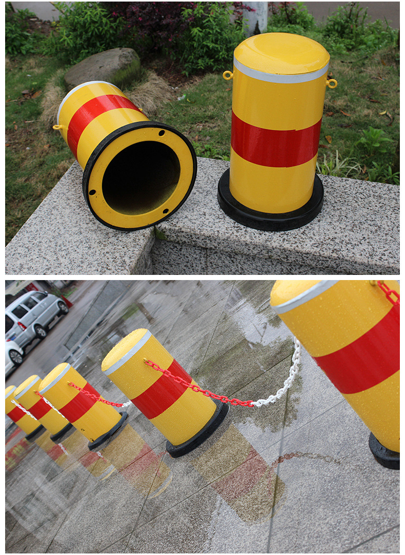 219mm加厚固定款钢管警示柱反光路桩交通安全防撞柱道口桩铁立柱