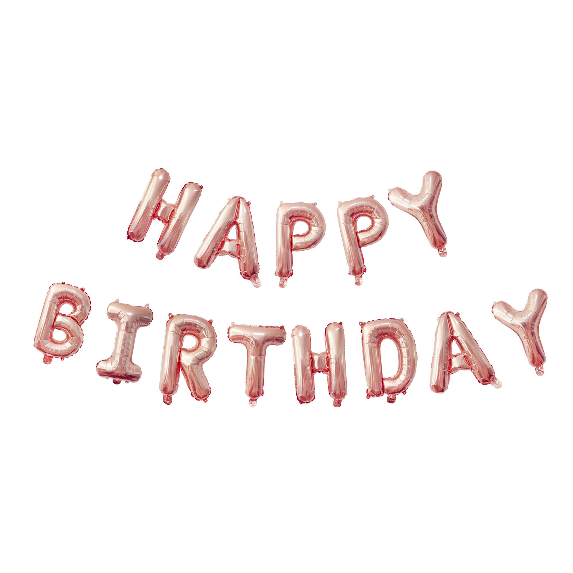 生日快乐燕尾拉旗金色三角拉花玫瑰金字母happy birthday气球