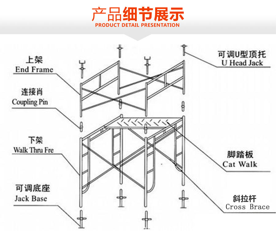 门式脚手架 内构架快拆活动架舞台架 户内户外家装加厚镀锌厂直发