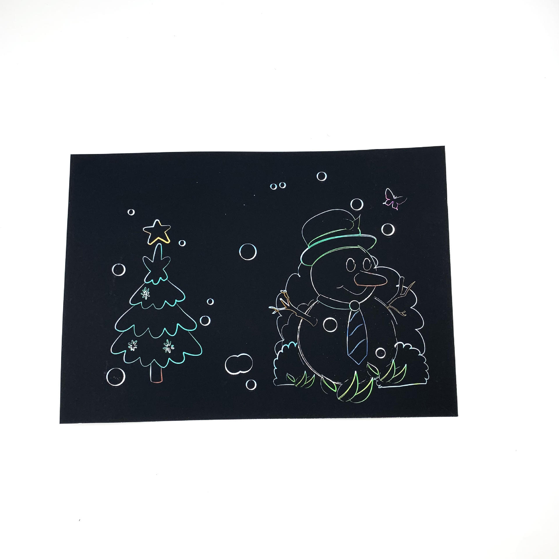 圣诞节烫金刮刮画套装制定 圣诞树圣诞老人刮画纸批发印制logo