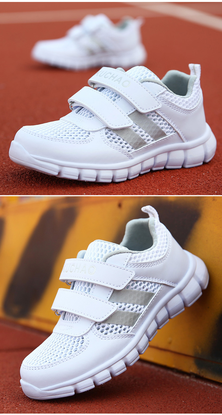 秋季新款白色女童鞋子女孩运动鞋学生活动小白鞋时尚儿童跑步波鞋