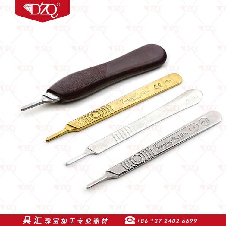 Stainless Steel Scalpel Handle Plastic Knife Handle Blade Knife Holder Blade Handle Jewelry Equipment for No. 3 Scalpel Handle