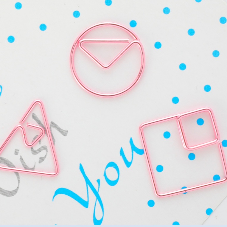 gz韩国创意文具 可爱卡通书签炫彩金属几何图形造型书签nj-009-84