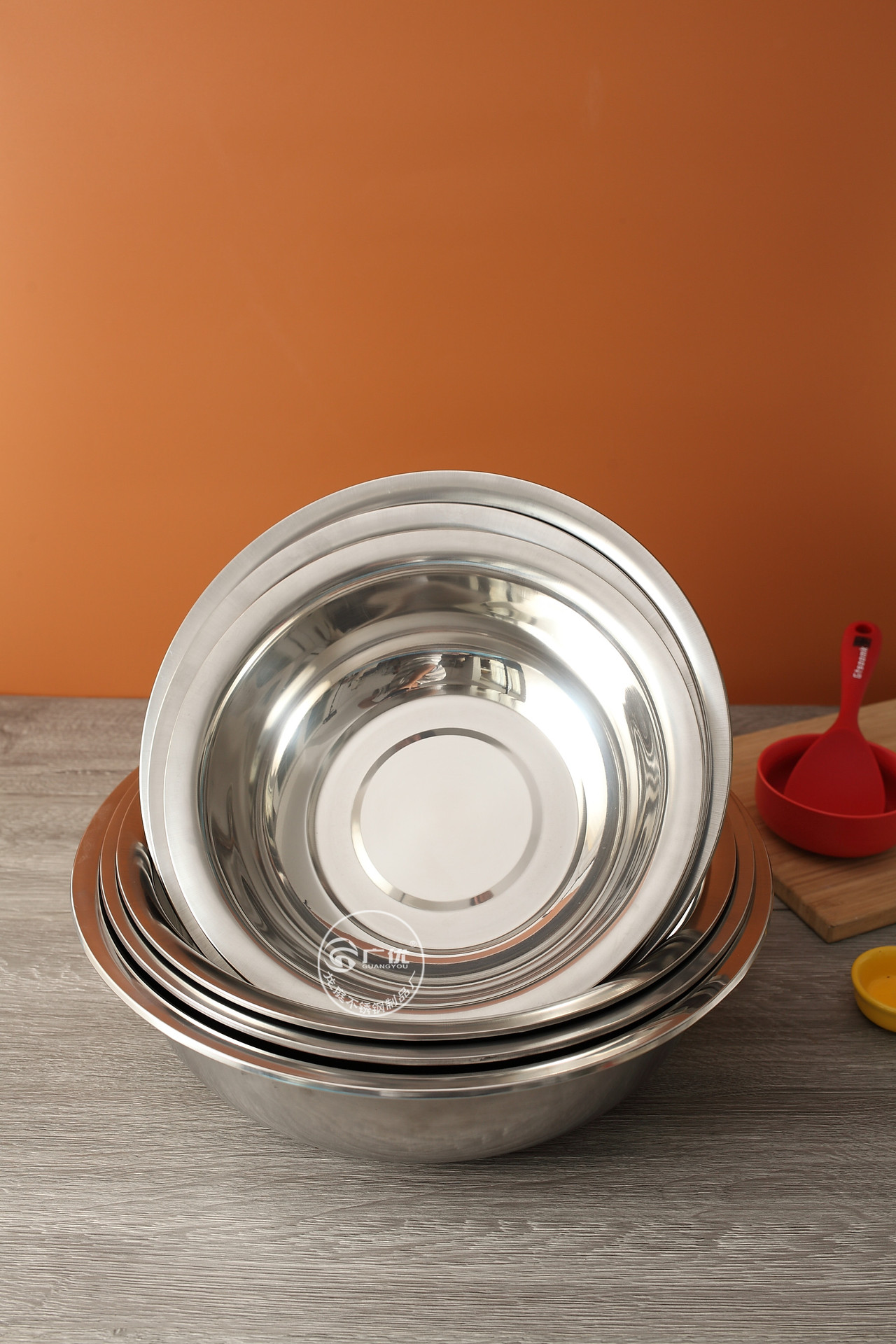 304不锈钢大斗盆 反边多用盆面盆可激光印字带磁加厚礼品盆揉面盆