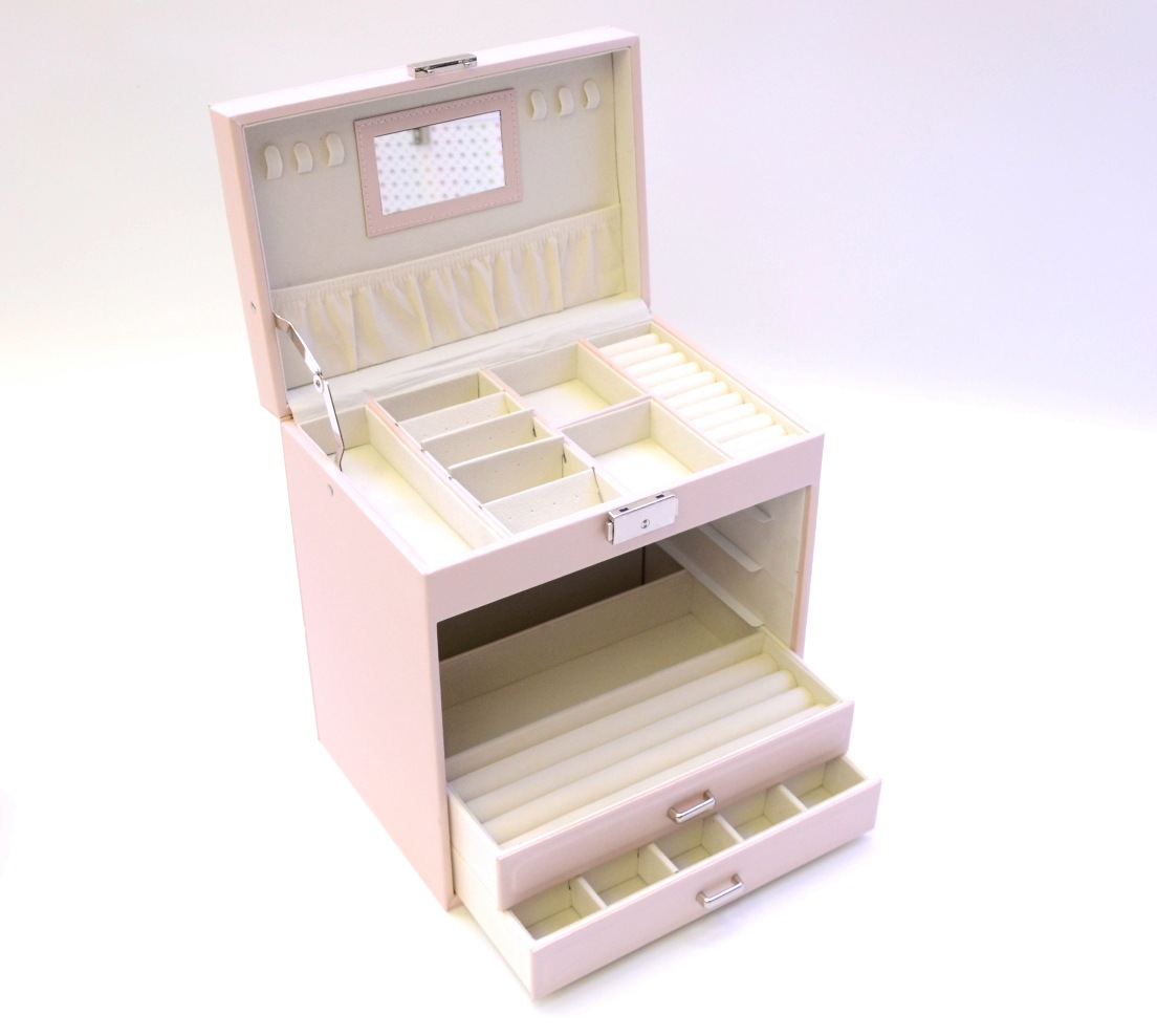 pu皮革饰品盒子多层5抽屉大容量多功能珠宝首饰盒耳环耳钉收纳盒