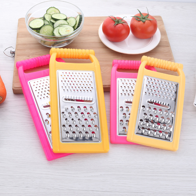 货源 多功能黄瓜刨丝器塑料圆柄萝卜刨丝器水果刨不锈钢刨丝切片