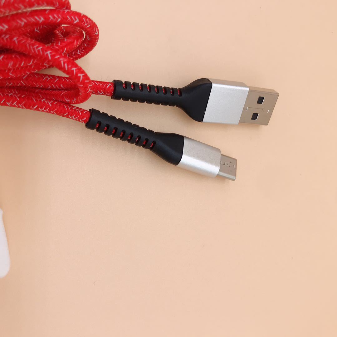 2a九节网尾防折断手机数据线抗摇摆编织线手机数据线type-c数据线