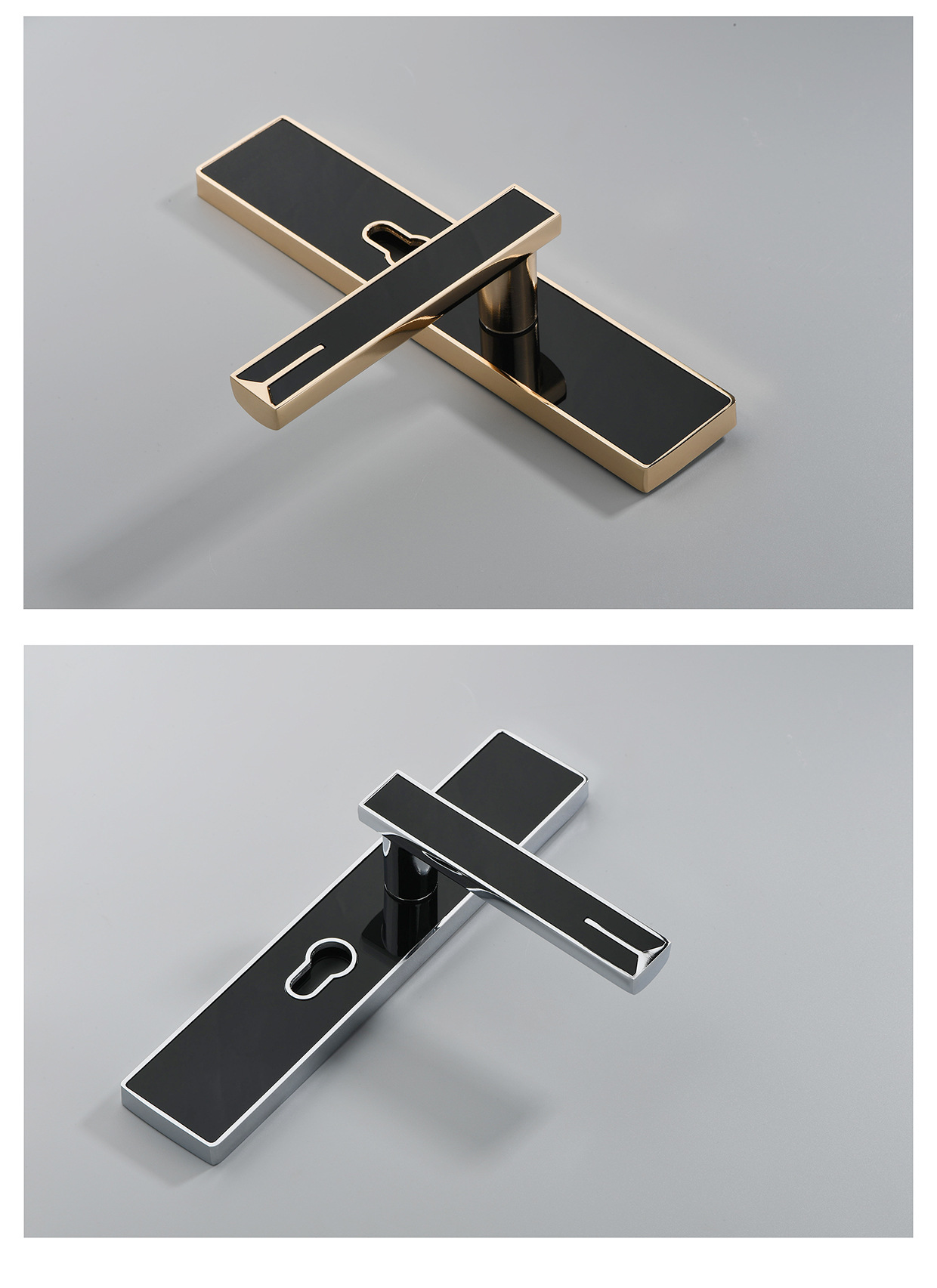 黑色厂家批发简约室内卧室 门锁铝合金机械门锁五金锁具把手锁