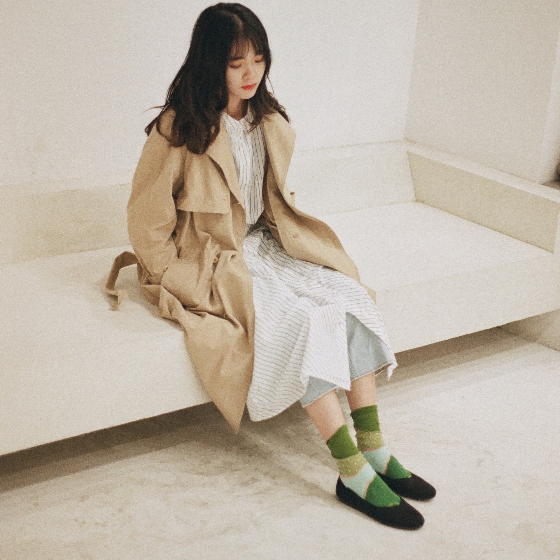 袜子女 春夏新款韩国袜ins玻璃丝袜女中筒袜日系堆堆卷边水晶丝袜