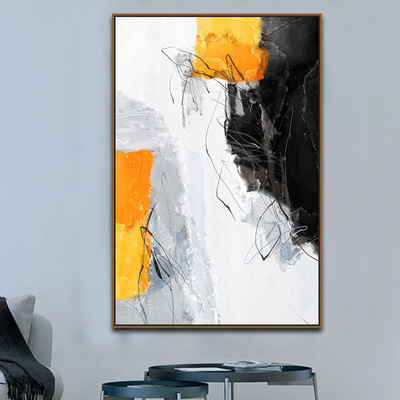 定制现代抽象油画 简约客厅装饰画抽象沙发背景墙挂画卧室餐厅