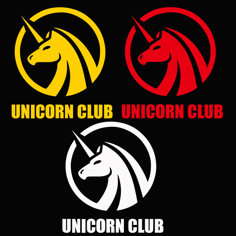 跨境专供新款雕刻反光车贴个性文字unicorn club独角兽俱乐部贴纸