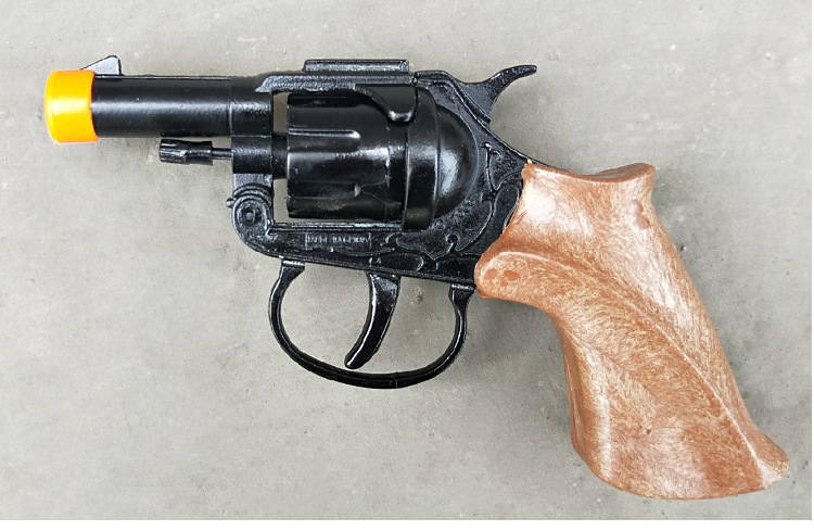 25英寸静电喷黑色锌合金8响连发的二战模型玩具枪