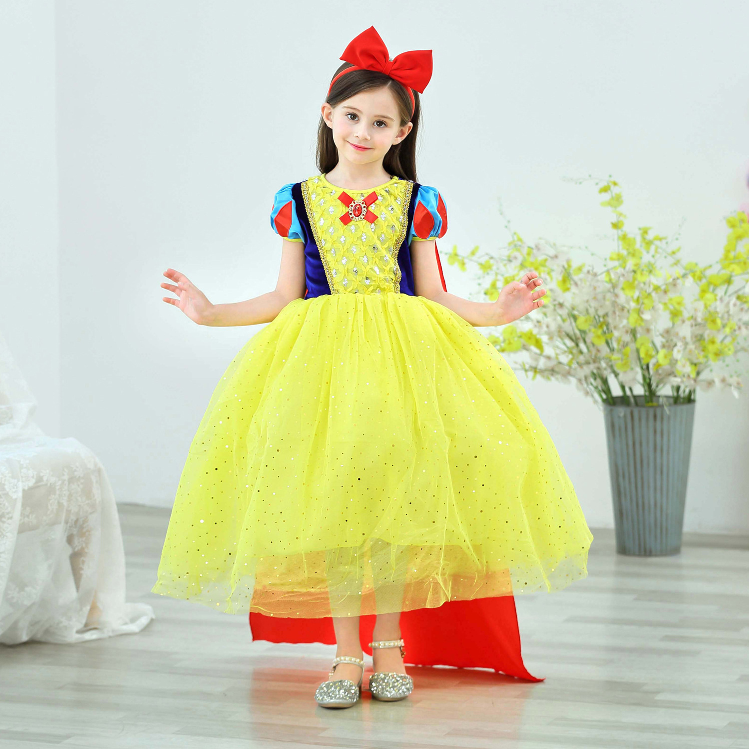 圣诞节童装白雪公主裙子女童小女孩儿童连衣裙大童超洋气公主裙