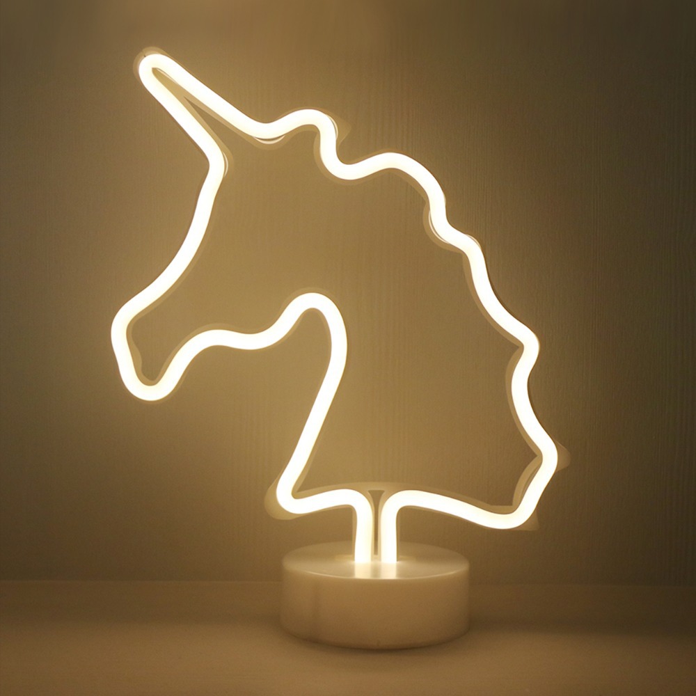 ins五角星火烈鸟灯带底座霓虹灯led装饰灯台灯造型创意小夜灯