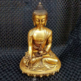 铜佛像摆件密宗药师佛药王菩萨药师如来佛龛供奉佛像工艺品