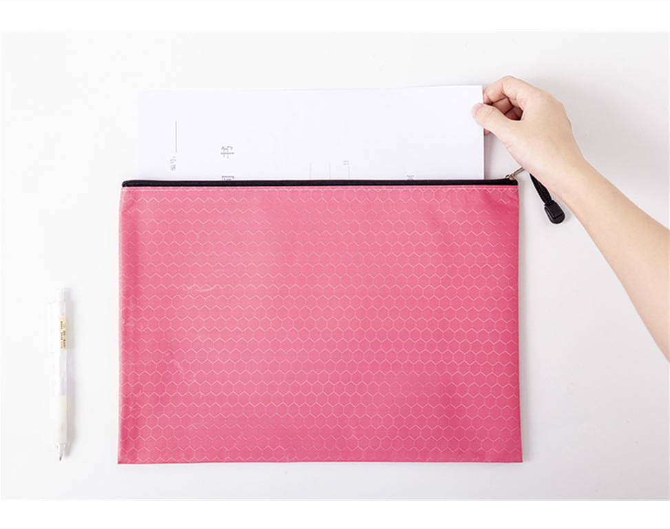 a4足球纹文件袋 防水加厚帆布拉链袋 资料袋 学生档案文具袋