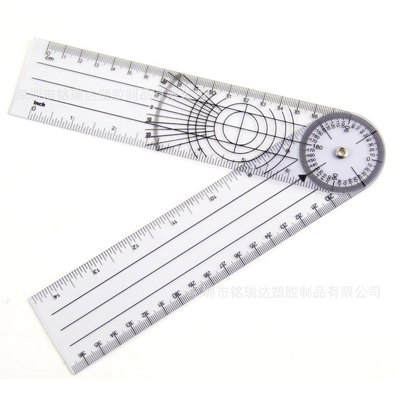 定制医用尺肢体角度尺骨科尺测量转角尺健康测量尺透明PVC材料关