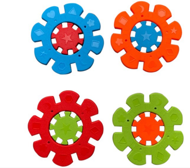 塑料无味特大雪花片拼插积木圆形子母片幼儿园构造拼搭积木玩具