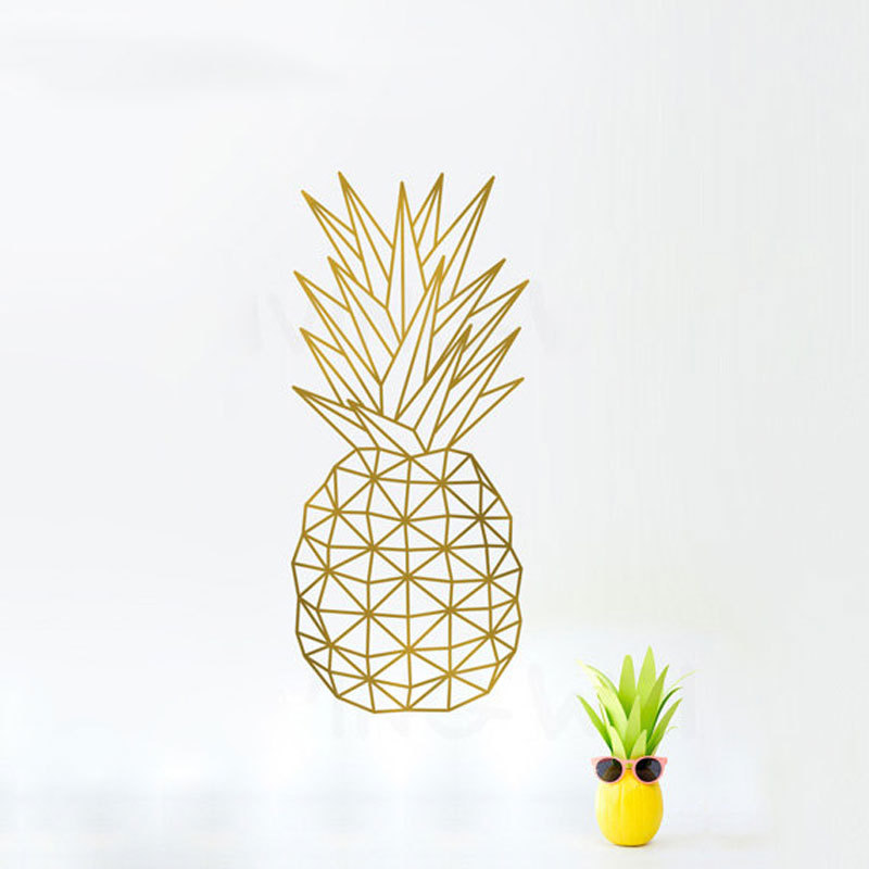 几何线条构成菠萝图案 创意家居艺术装饰墙贴