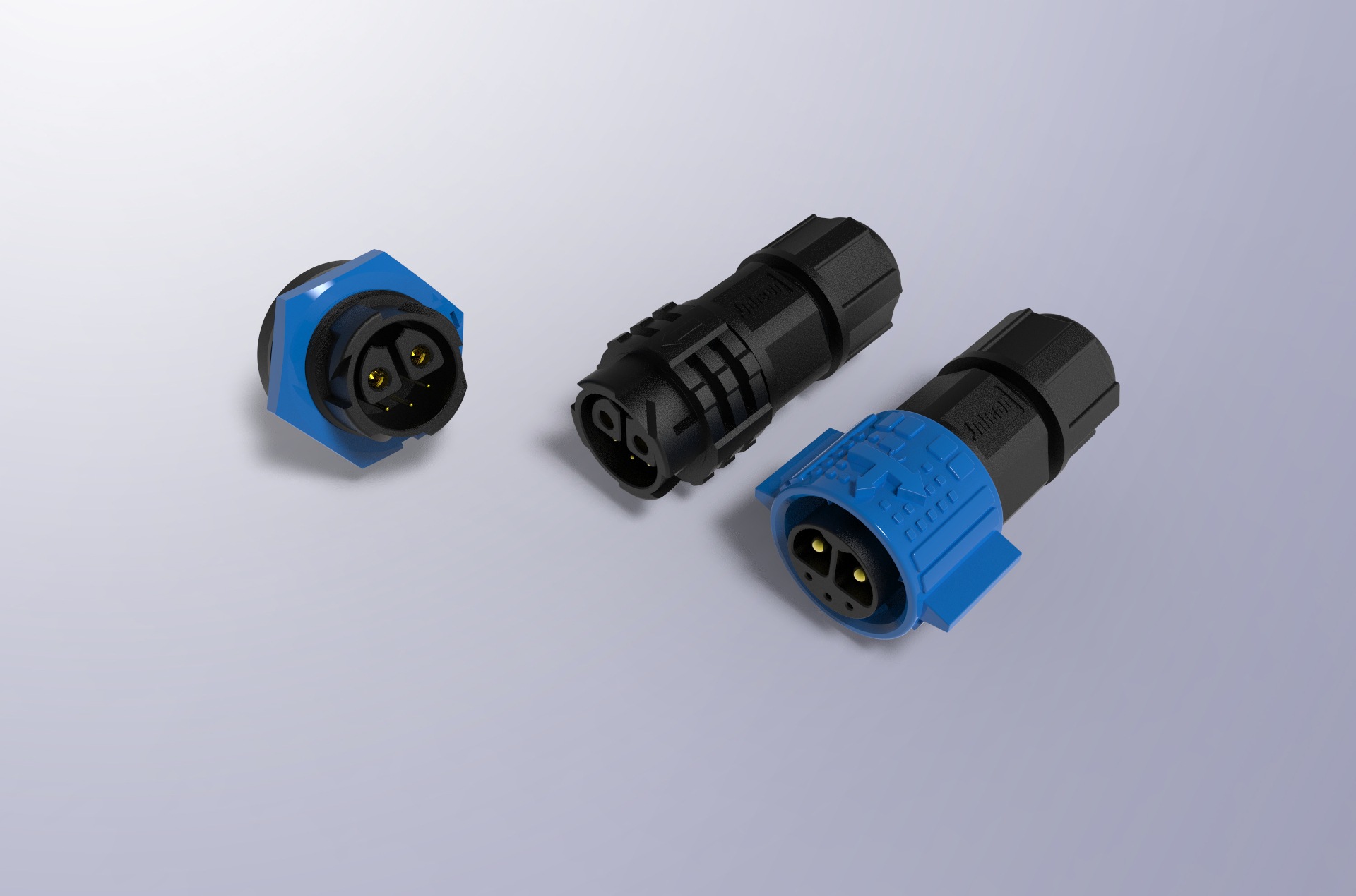 m19汽车防水连接器 3 3 4 5新能源航空插头 尼龙料充电防水接头